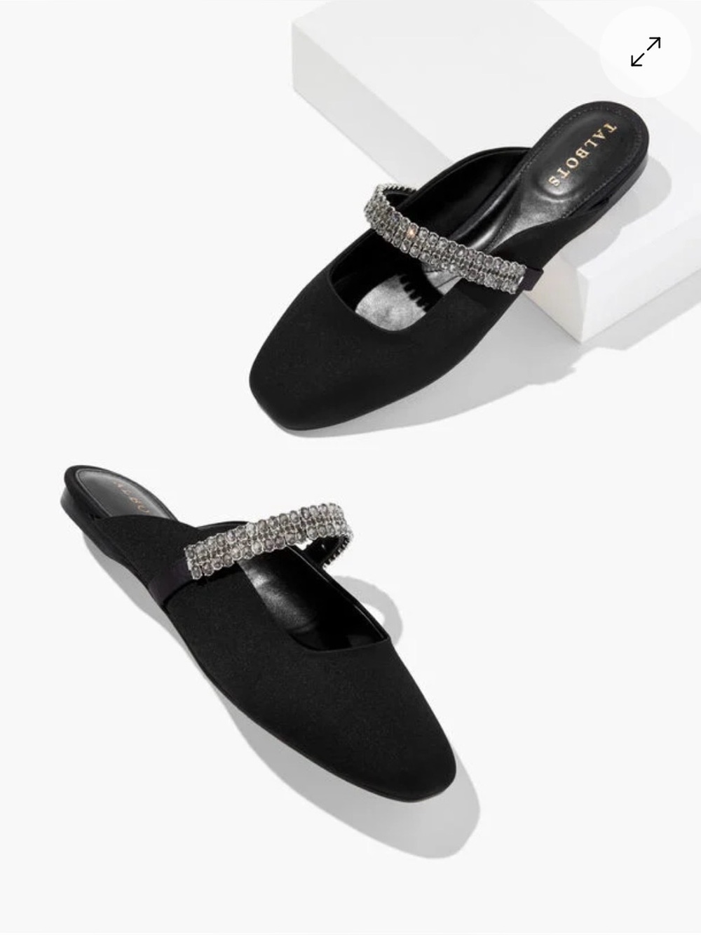 Talbots Sloane Embellished Satin Mules, Sz 9